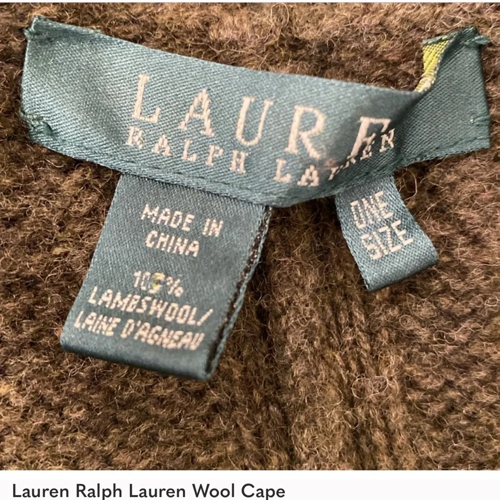 🔵LAUREN RALPH LAUREN Cable Knit Fringe Poncho - Picture 4 of 5